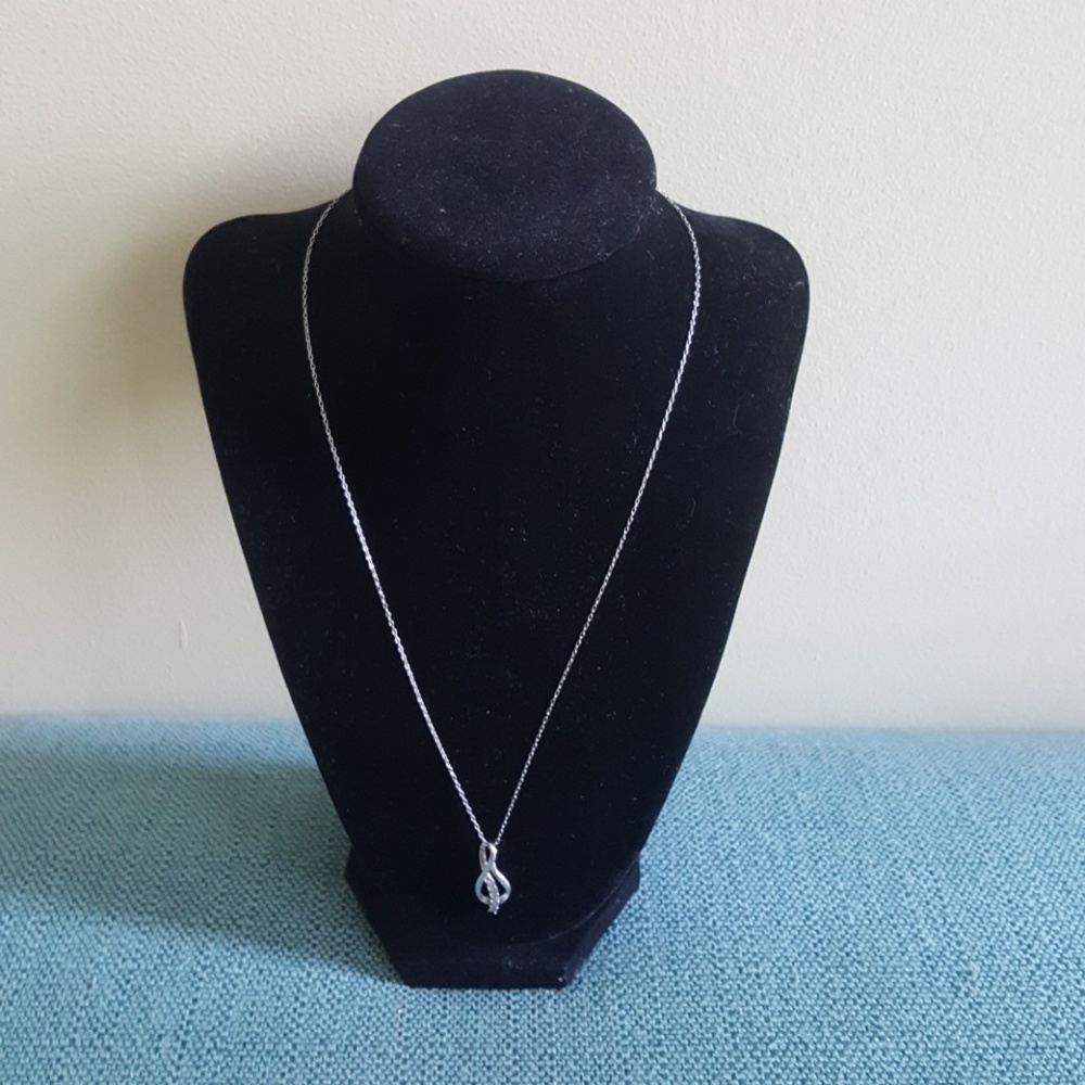 Sterling silver diamond necklace